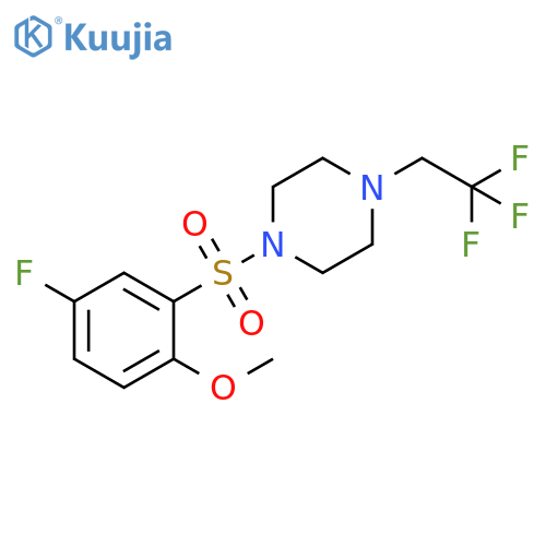 1-(5-fluoro-2-methoxybenzenesulfonyl)-4-(2,2,2-trifluoroethyl)piperazine structure