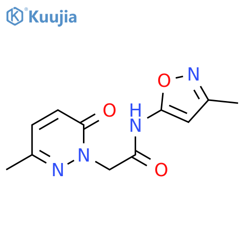 N-(3-methyl-1,2-oxazol-5-yl)-2-(3-methyl-6-oxopyridazin-1-yl)acetamide structure