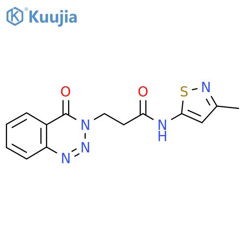 N-(3-methyl-1,2-thiazol-5-yl)-3-(4-oxo-3,4-dihydro-1,2,3-benzotriazin-3-yl)propanamide structure