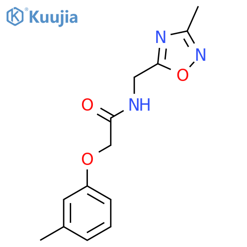 N-(3-methyl-1,2,4-oxadiazol-5-yl)methyl-2-(3-methylphenoxy)acetamide structure