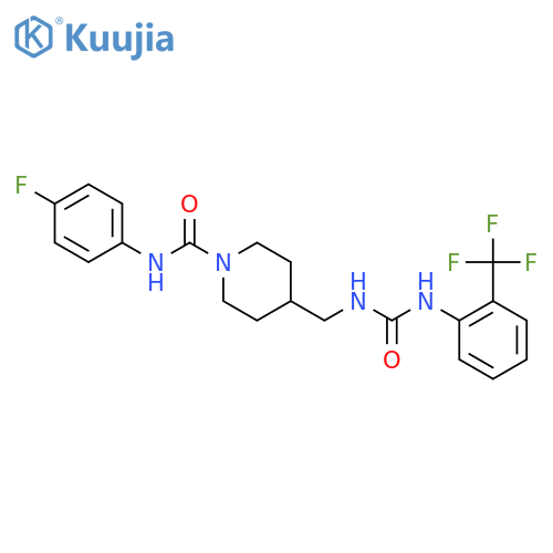 N-(4-fluorophenyl)-4-({2-(trifluoromethyl)phenylcarbamoyl}amino)methylpiperidine-1-carboxamide structure