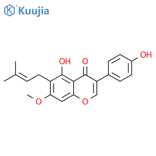 4H-1-Benzopyran-4-one,5-hydroxy-2-(4-hydroxyphenyl)-7-methoxy-8-(3-methyl-2-buten-1-yl)- structure