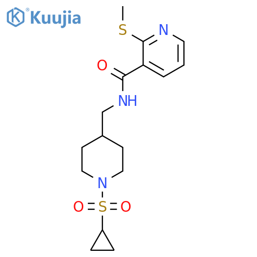 N-{1-(cyclopropanesulfonyl)piperidin-4-ylmethyl}-2-(methylsulfanyl)pyridine-3-carboxamide structure