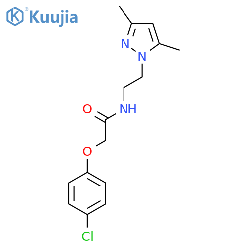 2-(4-chlorophenoxy)-N-2-(3,5-dimethyl-1H-pyrazol-1-yl)ethylacetamide structure