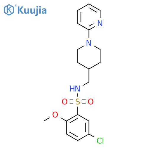 5-chloro-2-methoxy-N-{1-(pyridin-2-yl)piperidin-4-ylmethyl}benzene-1-sulfonamide structure
