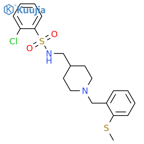 2-chloro-N-(1-{2-(methylsulfanyl)phenylmethyl}piperidin-4-yl)methylbenzene-1-sulfonamide structure