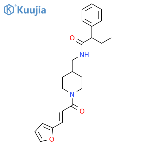 N-({1-(2E)-3-(furan-2-yl)prop-2-enoylpiperidin-4-yl}methyl)-2-phenylbutanamide structure