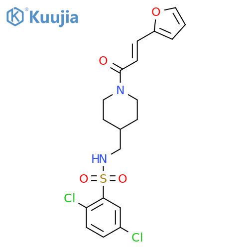 2,5-dichloro-N-({1-(2E)-3-(furan-2-yl)prop-2-enoylpiperidin-4-yl}methyl)benzene-1-sulfonamide structure