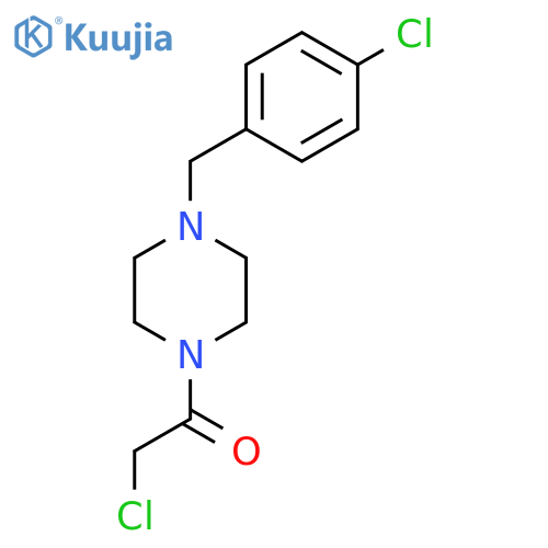 2-Chloro-1-[4-[(4-chlorophenyl)methyl]piperazin-1-yl]ethanone structure