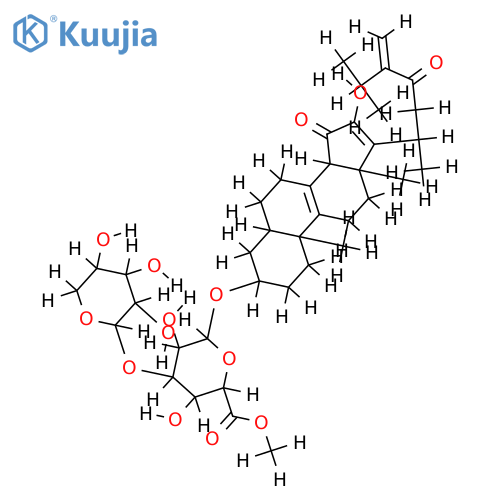 16-hydroxy-3beta-O-[beta-D-xylopyranosyl-(1->3)-beta-D-glucopyranosyloxyuronic acid]-5alpha,14beta-ergosta-8,16,24(24(1))-triene-15,23-dione methyl ester structure