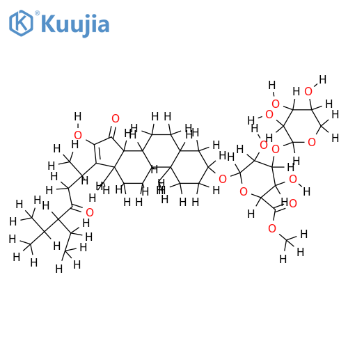 16-hydroxy-3beta-O-[beta-D-xylopyranosyl-(1->3)-beta-D-glucopyranosyloxyuronic acid]-5alpha,14beta-poriferast-16-ene-15,23-dione methyl ester structure