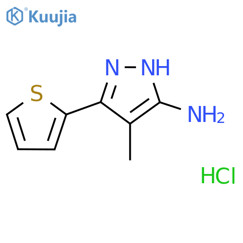 4-methyl-3-(thiophen-2-yl)-1H-pyrazol-5-amine hydrochloride structure