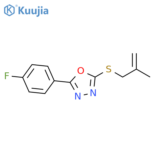 2-(4-fluorophenyl)-5-[(2-methylprop-2-en-1-yl)sulfanyl]-1,3,4-oxadiazole structure