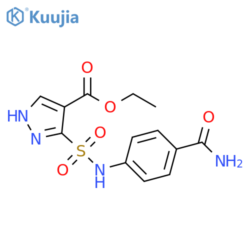 ethyl 5-[(4-carbamoylphenyl)sulfamoyl]-1H-pyrazole-4-carboxylate structure
