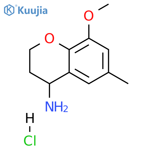 8-methoxy-6-methyl-3,4-dihydro-2H-1-benzopyran-4-amine hydrochloride structure