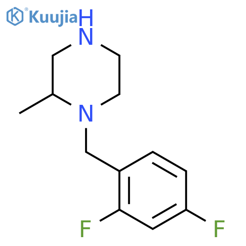 1-[(2,4-Difluorophenyl)methyl]-2-methylpiperazine structure