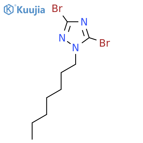 3,5-Dibromo-1-heptyl-1H-1,2,4-triazole structure