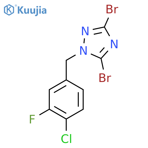 3,5-Dibromo-1-[(4-chloro-3-fluorophenyl)methyl]-1H-1,2,4-triazole structure