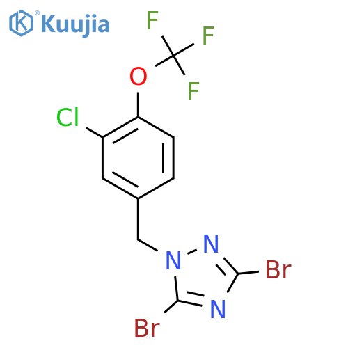 3,5-Dibromo-1-{[3-chloro-4-(trifluoromethoxy)phenyl]methyl}-1H-1,2,4-triazole structure