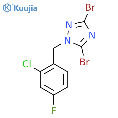 3,5-Dibromo-1-[(2-chloro-4-fluorophenyl)methyl]-1H-1,2,4-triazole structure