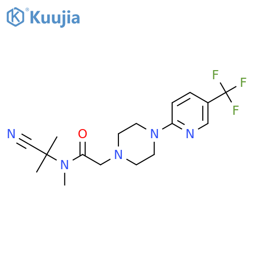N-(1-Cyano-1-methylethyl)-N-methyl-2-{4-[5-(trifluoromethyl)pyridin-2-YL]piperazin-1-YL}acetamide structure