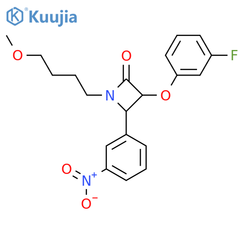 3-(3-Fluorophenoxy)-1-(4-methoxybutyl)-4-(3-nitrophenyl)-2-azetidinone structure