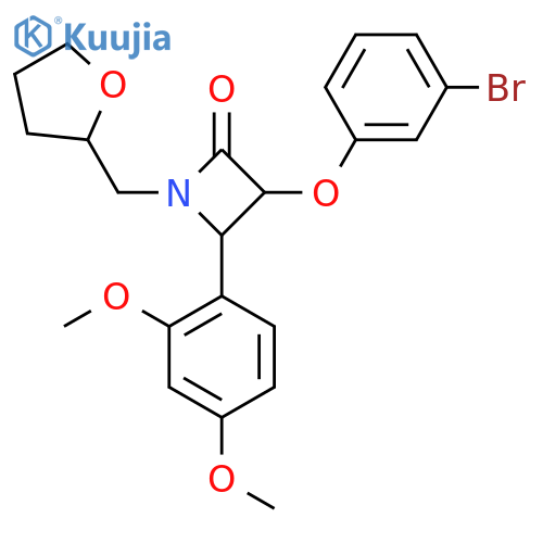 3-(3-Bromophenoxy)-4-(2,4-dimethoxyphenyl)-1-[(oxolan-2-yl)methyl]azetidin-2-one structure