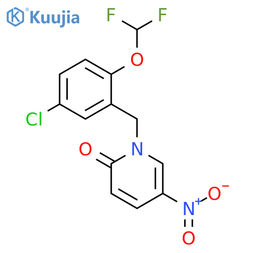 1-{[5-chloro-2-(difluoromethoxy)phenyl]methyl}-5-nitro-1,2-dihydropyridin-2-one structure
