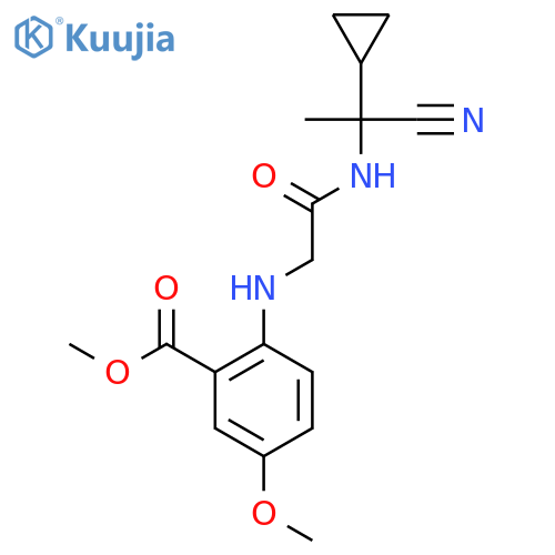 Methyl 2-({[(1-cyano-1-cyclopropylethyl)carbamoyl]methyl}amino)-5-methoxybenzoate structure