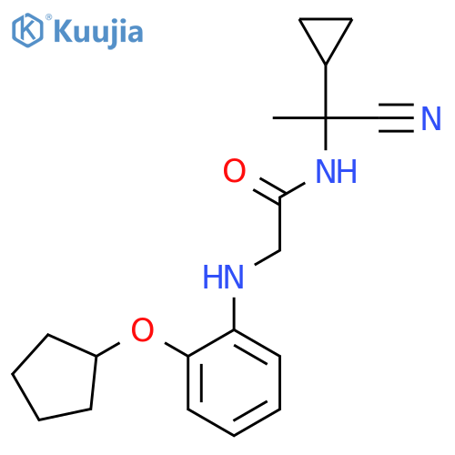 N-(1-cyano-1-cyclopropylethyl)-2-{[2-(cyclopentyloxy)phenyl]amino}acetamide structure