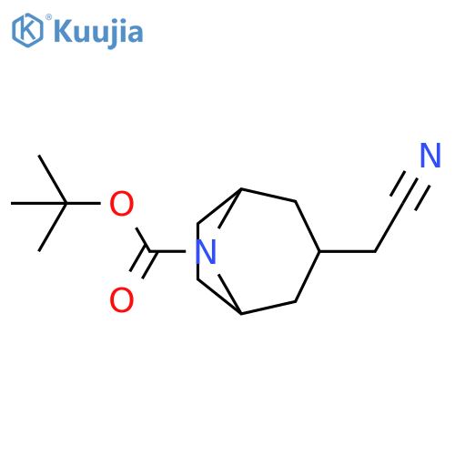 tert-butyl 3-(cyanomethyl)-8-azabicyclo[3.2.1]octane-8-carboxylate structure