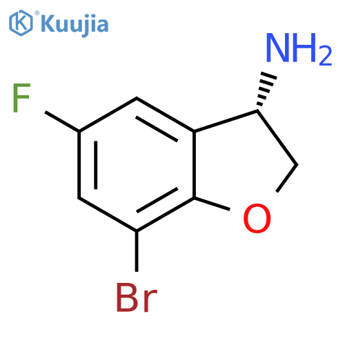 3-Benzofuranamine, 7-bromo-5-fluoro-2,3-dihydro-, (3S)- structure