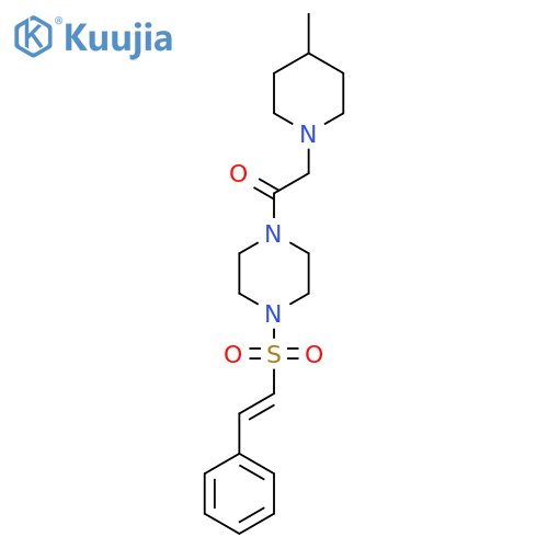2-(4-methylpiperidin-1-yl)-1-[4-[(E)-2-phenylethenyl]sulfonylpiperazin-1-yl]ethanone structure