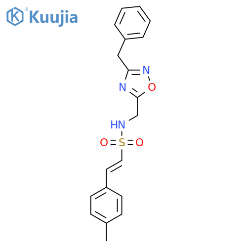 N-[(3-benzyl-1,2,4-oxadiazol-5-yl)methyl]-2-(4-methylphenyl)ethene-1-sulfonamide structure