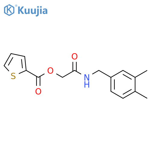 {[(3,4-dimethylphenyl)methyl]carbamoyl}methyl thiophene-2-carboxylate structure
