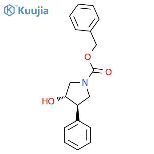 rac-benzyl (3R,4S)-3-hydroxy-4-phenylpyrrolidine-1-carboxylate structure