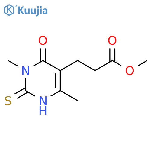 methyl 3-(3,6-dimethyl-4-oxo-2-sulfanylidene-1,2,3,4-tetrahydropyrimidin-5-yl)propanoate structure