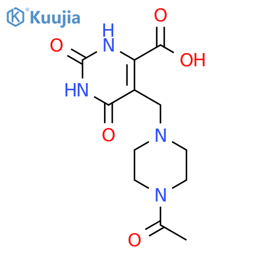 5-[(4-acetylpiperazin-1-yl)methyl]-2,6-dioxo-1,2,3,6-tetrahydropyrimidine-4-carboxylic acid structure