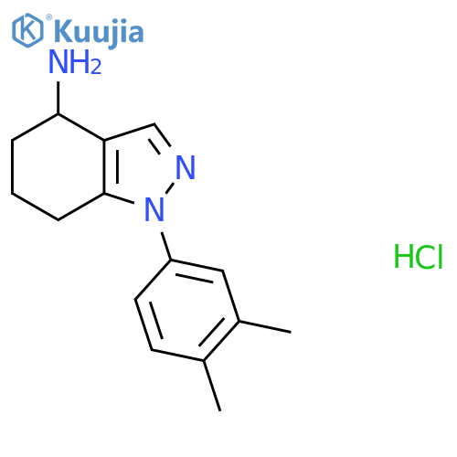 1-(3,4-Dimethylphenyl)-4,5,6,7-tetrahydro-1H-indazol-4-amine hydrochloride structure