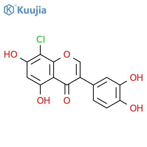 4H-1-Benzopyran-4-one,8-chloro-3-(3,4-dihydroxyphenyl)-5,7-dihydroxy- structure