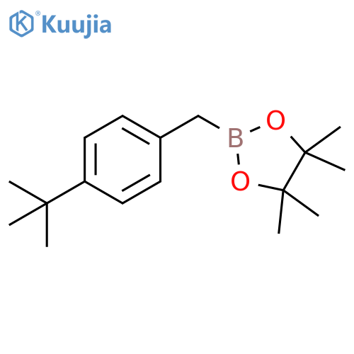 2-(4-tert-butylphenyl)methyl-4,4,5,5-tetramethyl-1,3,2-dioxaborolane structure