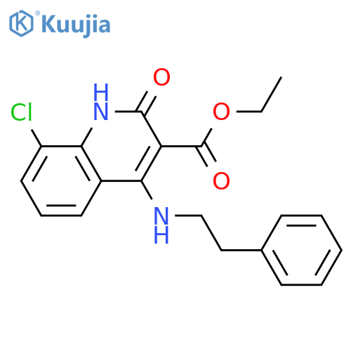 ethyl 8-chloro-2-oxo-4-[(2-phenylethyl)amino]-1,2-dihydroquinoline-3-carboxylate structure