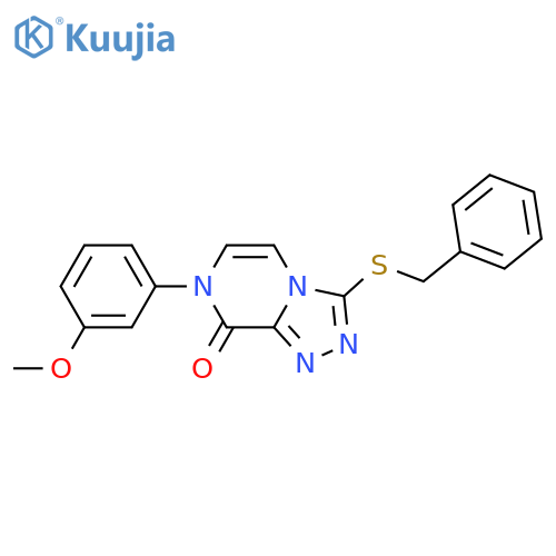 3-(benzylsulfanyl)-7-(3-methoxyphenyl)-7H,8H-[1,2,4]triazolo[4,3-a]pyrazin-8-one structure