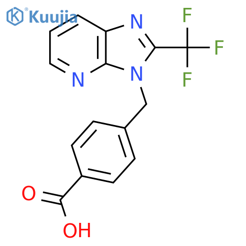 4-{[2-(Trifluoromethyl)-3H-imidazo[4,5-b]pyridin-3-yl]methyl}benzoic acid structure