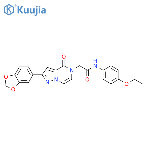 2-[2-(2H-1,3-benzodioxol-5-yl)-4-oxo-4H,5H-pyrazolo[1,5-a]pyrazin-5-yl]-N-(4-ethoxyphenyl)acetamide structure