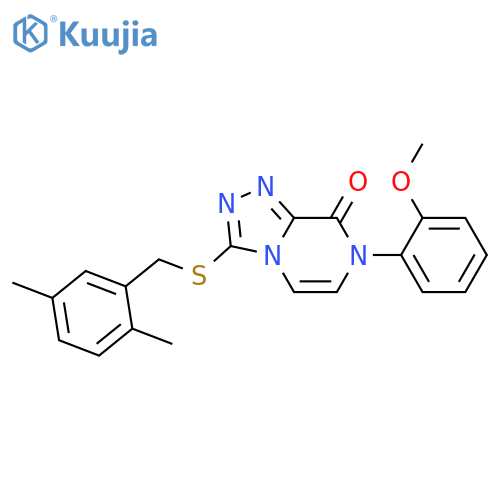 3-{[(2,5-dimethylphenyl)methyl]sulfanyl}-7-(2-methoxyphenyl)-7H,8H-[1,2,4]triazolo[4,3-a]pyrazin-8-one structure