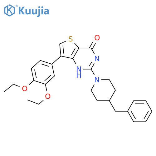2-(4-benzylpiperidin-1-yl)-7-(3,4-diethoxyphenyl)-3H,4H-thieno[3,2-d]pyrimidin-4-one structure