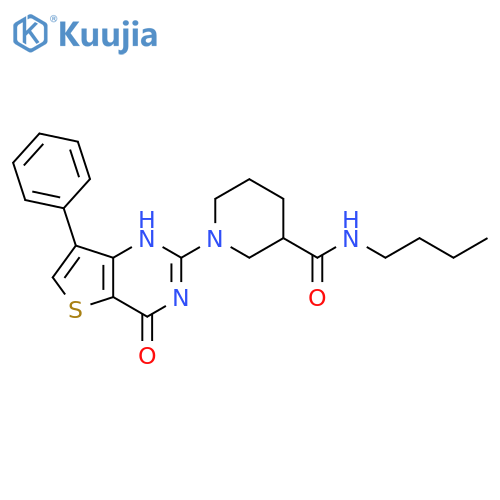 N-butyl-1-{4-oxo-7-phenyl-3H,4H-thieno3,2-dpyrimidin-2-yl}piperidine-3-carboxamide structure