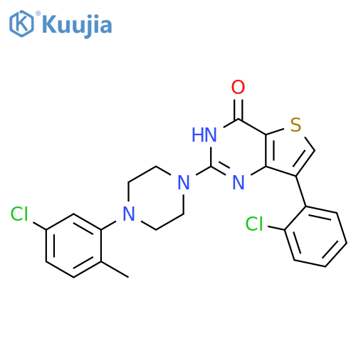 2-[4-(5-chloro-2-methylphenyl)piperazin-1-yl]-7-(2-chlorophenyl)-3H,4H-thieno[3,2-d]pyrimidin-4-one structure