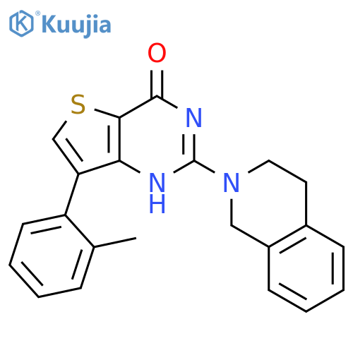 7-(2-methylphenyl)-2-(1,2,3,4-tetrahydroisoquinolin-2-yl)-3H,4H-thieno[3,2-d]pyrimidin-4-one structure